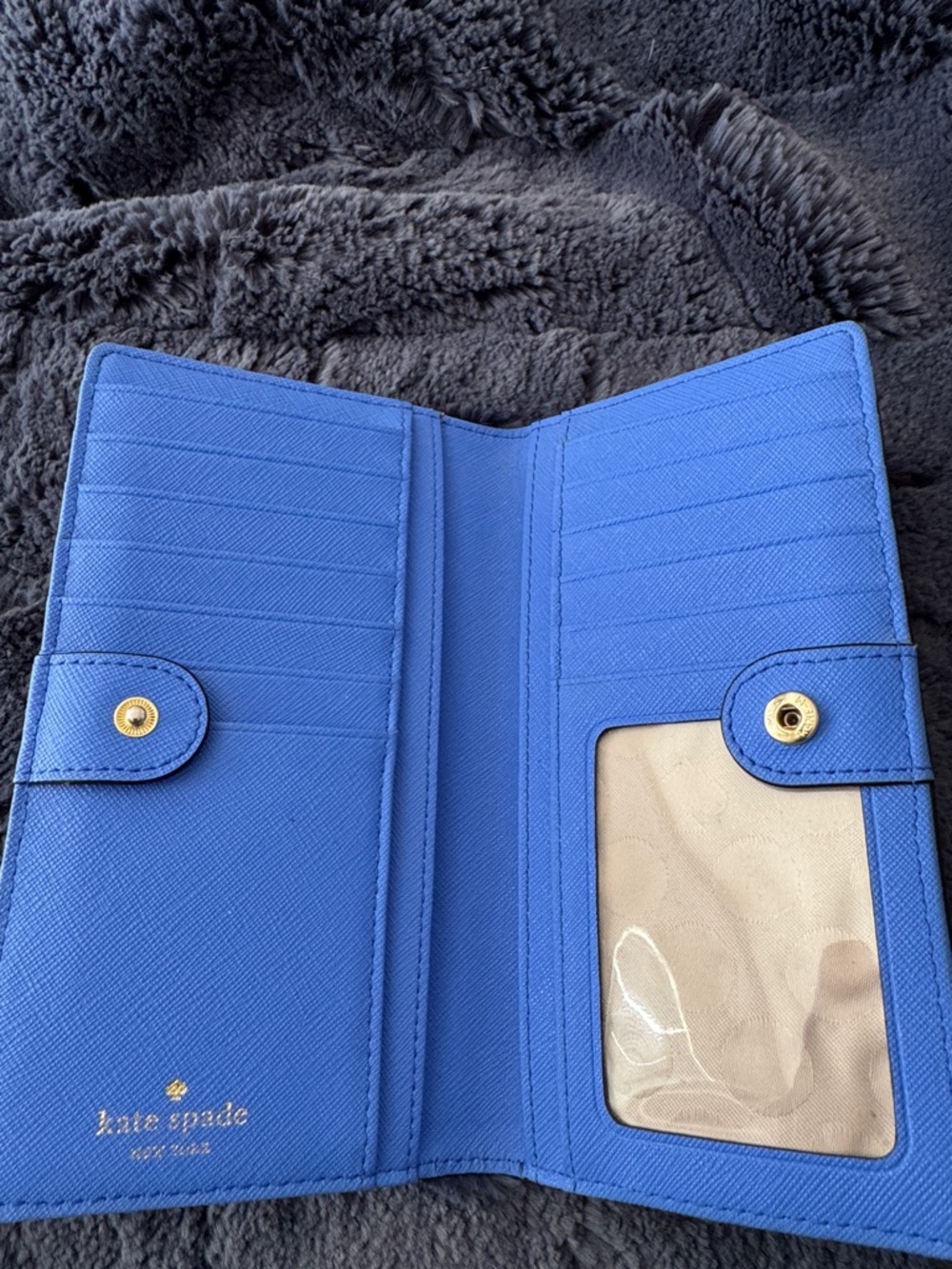 kate spade Light Blue Continental Wallet with Gold Logo - Picture 3 of 7